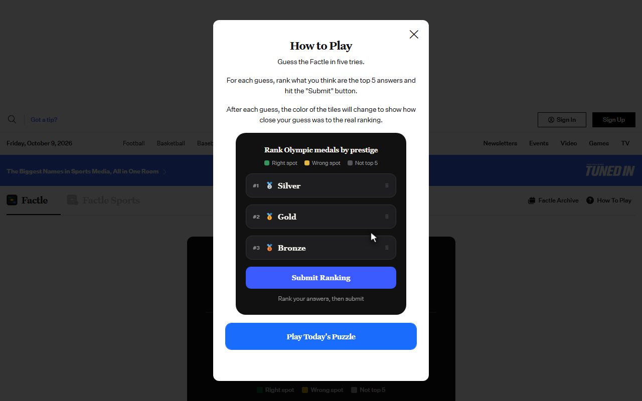 Factle screenshot: How to play