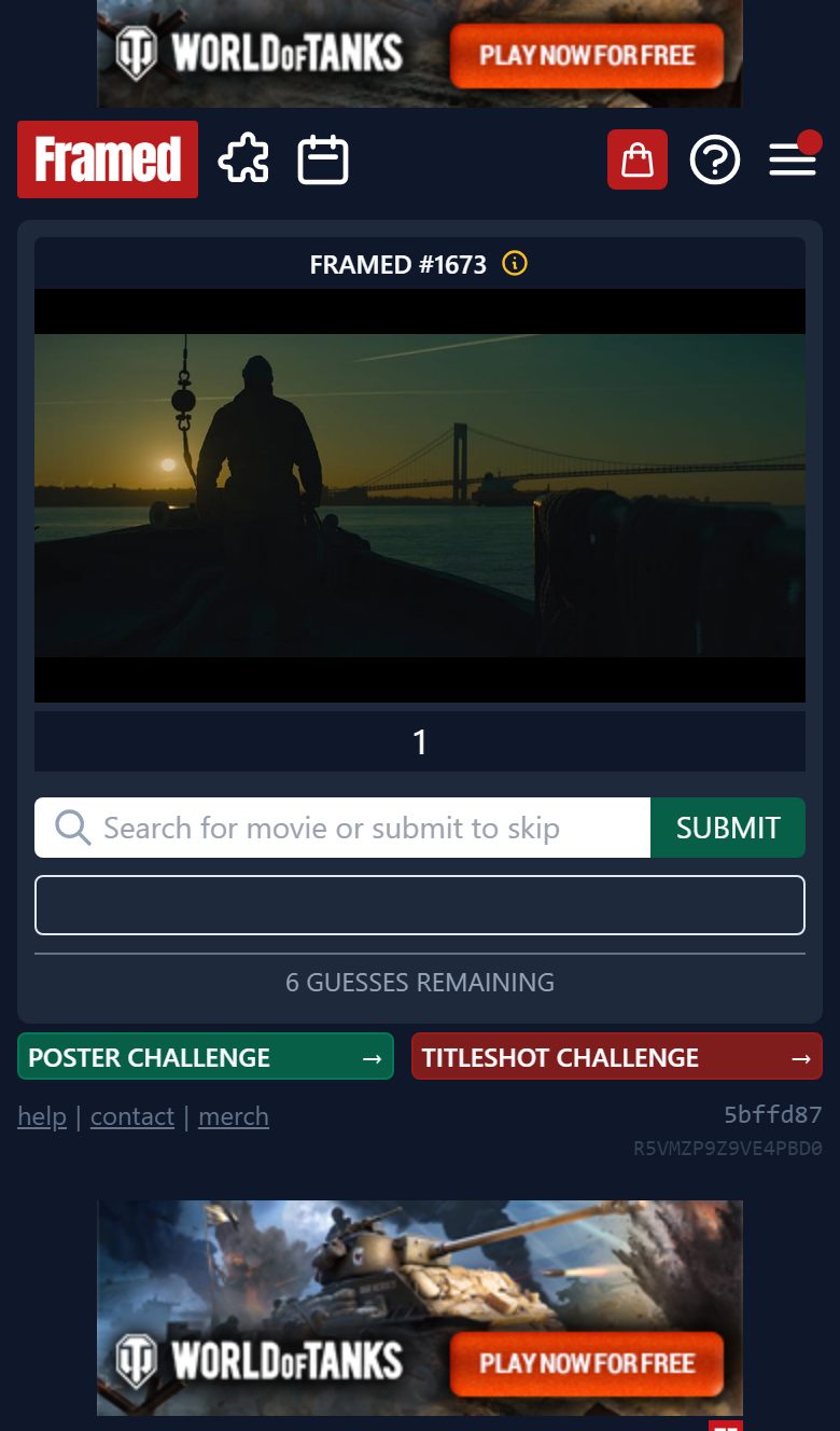 Framed screenshot: Playing on mobile