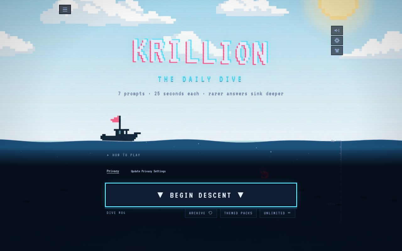 Krillion screenshot: Today’s dive